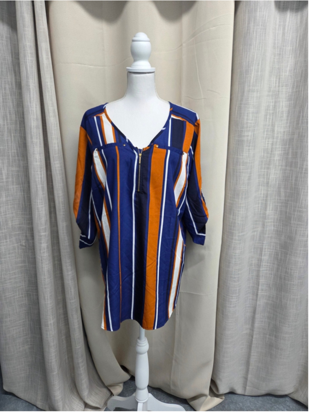 Milage V-Neck Blouse XL Harvest Autumnal Preppy Collegiate